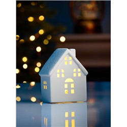 Светодиодная фигура «Дом с окнами» 8.1×5.7×10.1 см, 1 LED, керамика, от батареек LR44×2, свечение тёплое белое