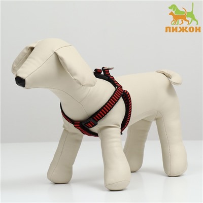 Шлейка рельефная 36-49×1.5 см, красно-чёрная