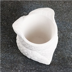 Фигурное кашпо для цветов «Совушка», 250 мл, 11×10×10 см, гипс, белое
