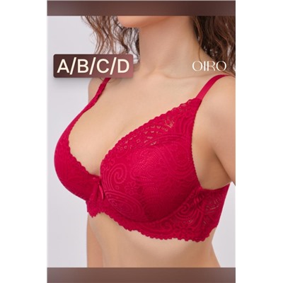 Бюстгальтер кружевной OIRO с пуш-ап ALICE 1032 (Красный)