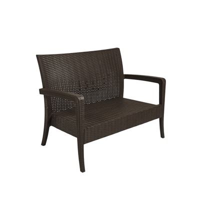 УЦЕНКА Диван RATTAN Ola Dom, 128×77×89 см, коричневый, (НЕТ ОДНОЙ ЗАГЛУШКИ)