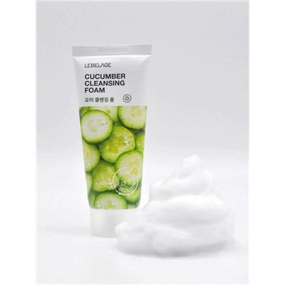LEBELAGE - ПЕНКА ДЛЯ ЛИЦА С ЭКСТРАКТОМ ОГУРЦА CLEANSING FOAM CUCUMBER, 100 ML