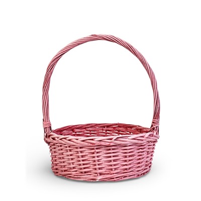 Корзина плетёная для хранения Yute, с ручкой, розовая, набор 3 шт.