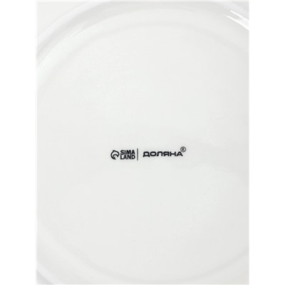 Тарелки обеденные Доляна White Label, набор 4 шт., d=22.5 см, фарфор, белые