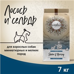 Сухой корм CRAFTIA NATURA для взрослых собак миниатюрных и мелких пород из лосося с сельдью 7 кг 1