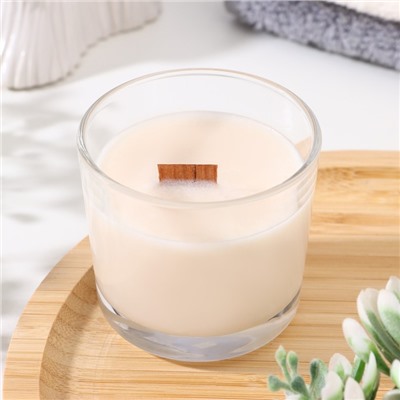 Свеча в стакане «Горная лаванда», из соевого воска с деревянным фитилем, 65 г