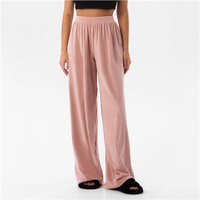 Брюки домашние женские KAFTAN Plushy, размер 52-54, розовые