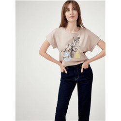 Футболки CONTE LD 1787 Футболка с манжетами «Love your garden»