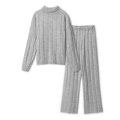 Костюм женский (джемпер, брюки) MINAKU: Knitwear Collection, размер 42-44, светло-серый