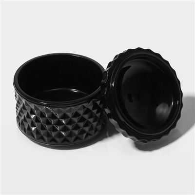 Икорница Доляна «Малифисента», 130 мл, 8.5×10 см, стекло, чёрная