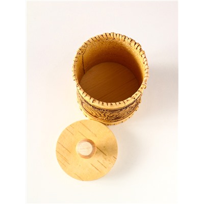 Туес шитый «Шишки», банка для хранения, береста