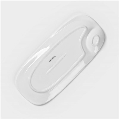 Блюдо с соусником Magistro «Бланш», 30×13.5 см, для подачи, фарфор, цвет белый