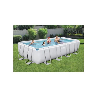 Бассейн каркасный Bestway Power Steel 56465, 549×274×122 см, фильтр-насос, лестница, тент, прямоугольный
