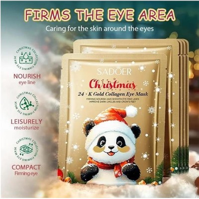 SADOER Рождественские гидрогелевые патчи для глаз с коллагеном и 24К золотом
