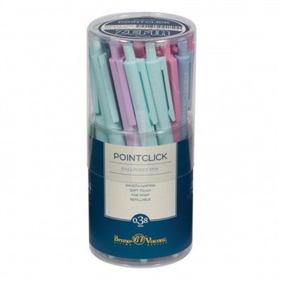 Ручка автоматическая шариковая 0.38мм "PointClick.ZEFIR" синяя (4 цвета корпуса) 20-0377 Bruno Visconti