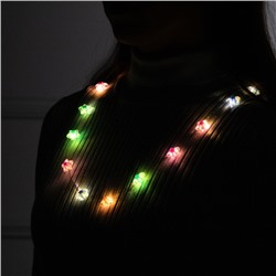 Светодиодные бусы «Звездочки», 80 см, LED(1608)-16-4.6V, AG13×3 (в компл.), 3 режима свечение тёплое белое