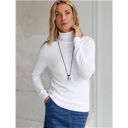 Водолазка тонкой вязки из хлопка с нейлоном