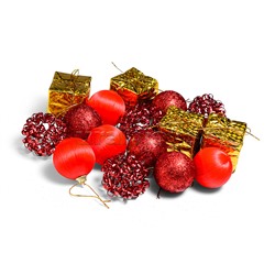 Набор новогодних украшений "Метелица" красные и золотые (5см*20шт)в пакете