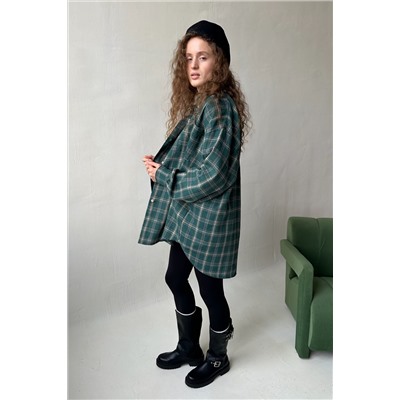 Рубашка женская  HUG077/14/Зеленый, бежевый