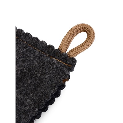 Рукавица для бани и сауны «На удачу», шерсть 50%, полиэфир 50%, тёмная