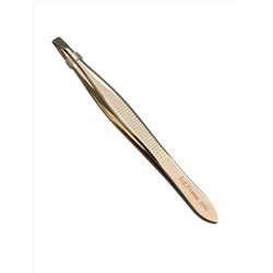 Mertz Пинцет косметический прямой 207G, золотистый глянец, 9 см 28089