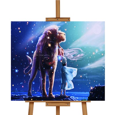 Мозаика алмазная "Лев" 40*50см.