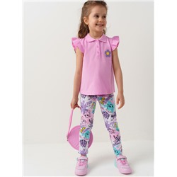 Джемпер трикотажный с воротником поло для девочек