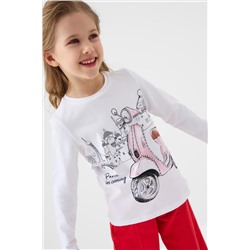 Фуфайка трикотажная для девочек (футболка с длинными рукавами) PLAYTODAY, 1241363
