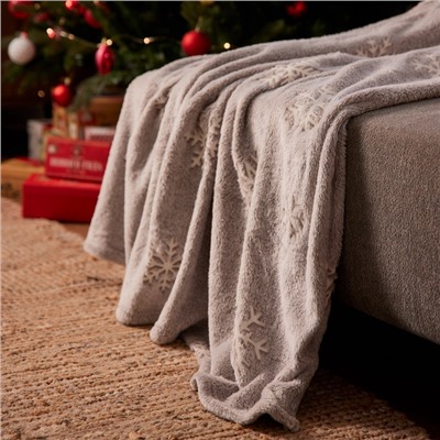 Плед светящийся в темноте «Этель. Снежинки», 150×200 см, корал-флис