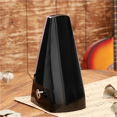 Метроном механический Gleam, черный, 40-408 ударов в минуту, 21×10×12 см