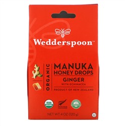 Wedderspoon, Органические капли из меда манука, имбирь и эхинацея, 120 г (4 унции)