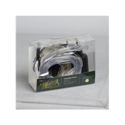 Гирлянда «Занавес» 1×1 м роса, IP20, серебристая нить, 100 LED, свечение тёплое белое, 12 В