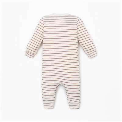 Комбинезон Крошка Я, BASIC LINE, рост 62-68 см, полоска бежевая