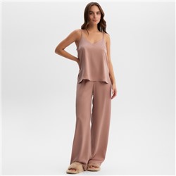 Пижама женская (майка, брюки) KAFTAN Silk, размер 48, пудровая
