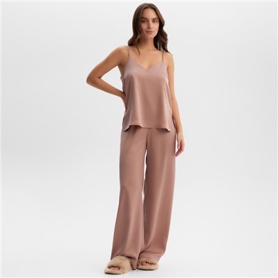 Пижама женская (майка, брюки) KAFTAN Silk, размер 48, пудровая