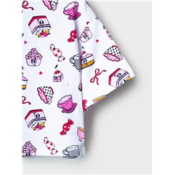 Комплект трикотажный для девочек: фуфайка (футболка), шорты