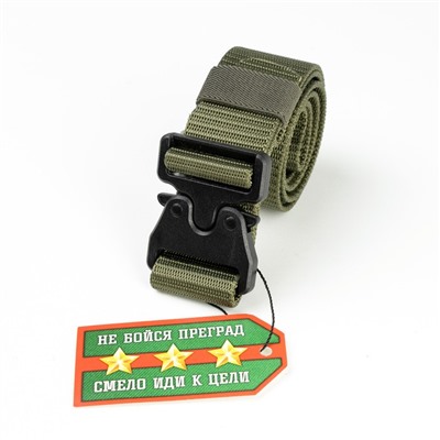 Ремень тактический, 120 см, ширина 3.7 см, пряжка пластик, хаки