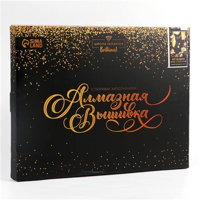 Алмазная вышивка полное заполнение «Кот на удачу», на раме 30×40 см