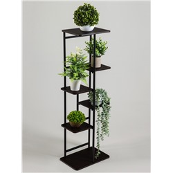 Подставка для цветов Greengo, 6 полок, 36×23×106 см, напольная, каркас металл, полки МДФ, чёрная