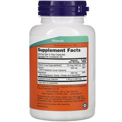 Now Foods, Коралловый кальций плюс, 100 растительных капсул