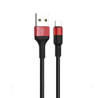 Кабель USB - Type-C Hoco X26 Xpress  100см 2A  (black/red)