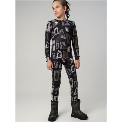 Термокомплект трикот. для мальчиков: фуфайка (футболка) с длин. рук, брюки