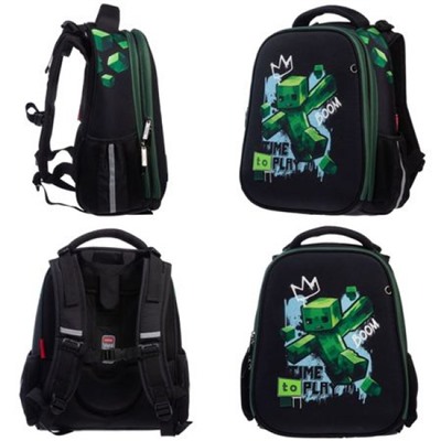 Рюкзак школьный "ЭРГОНОМИК КЛАССИК. Пиксель" 37х29х17 см 2 отделения 2 кармана (089307) 02009 Хатбер