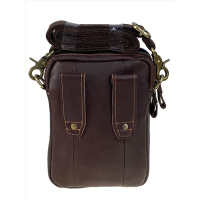 Сумка мужская из натуральной кожи, цвет шоколад