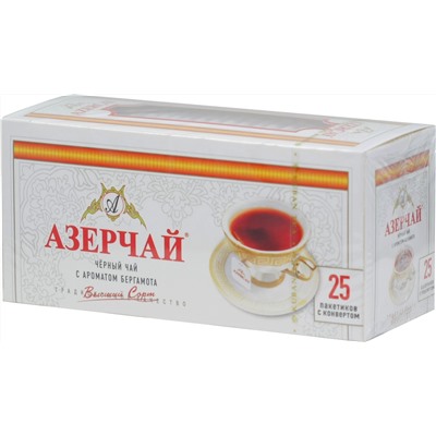 Azercay. Черный с бергамотом карт.упаковка, 25 пак.