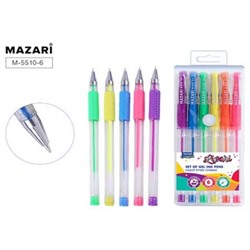 Набор гелевых ручек  6цв "LIPARI" флуоресцентные 0.8мм M-5510-6 Mazari