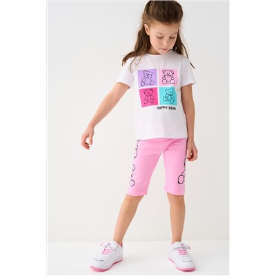 Брюки трикотажные для девочек (легинсы укороченные), 2 пары в комплекте PLAYTODAY, 1240012
