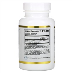 California Gold Nutrition, Пирролохинолинхинон, 20 мг, 90 растительных капсул
