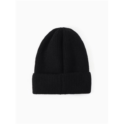 Шапка с подворотом женская MINAKU, размер 54-56, чёрная