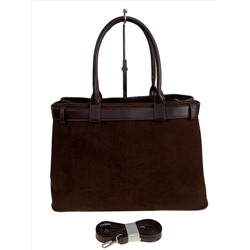 Женская сумка из искусственной замши, цвет шоколад